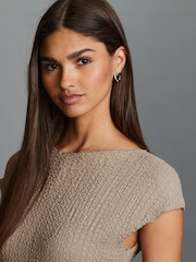Stone Short Sleeve Textured Column Jersey Dress - Image 4 of 6