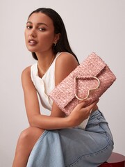 Pink Heart Handle Clutch Bag - Image 1 of 11