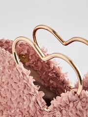 Pink Heart Handle Clutch Bag - Image 9 of 11
