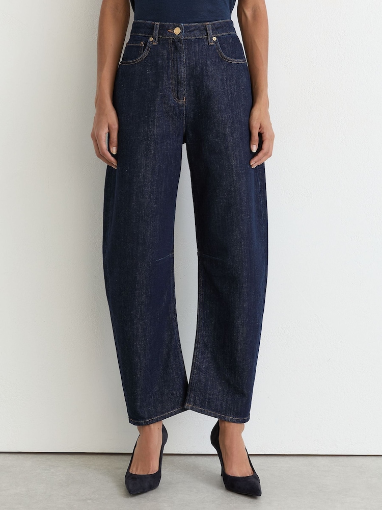 Reiss Dark Blue Levitt Barrel-Leg Jeans - Image 6 of 6