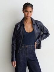 Reiss Dark Blue Levitt Barrel-Leg Jeans - Image 8 of 9