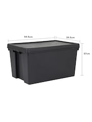 Wham Black 2 x Bam 62L Plastic Storage Boxes and Lids - Image 5 of 5