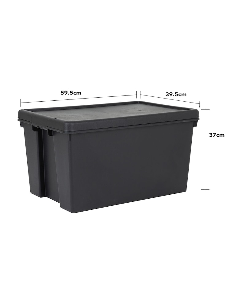 Wham Black 2 x Bam 62L Plastic Storage Boxes and Lids - Image 5 of 5