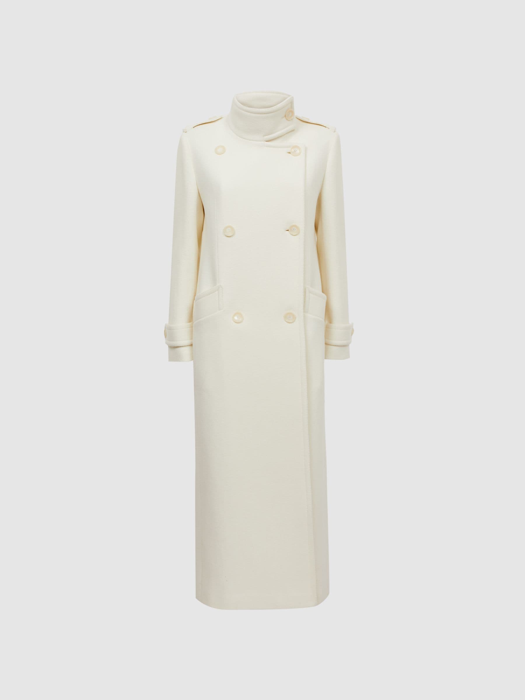 Buy Reiss Cream Taylor Oversized Wool Double Breasted Long Coat from Next  USA