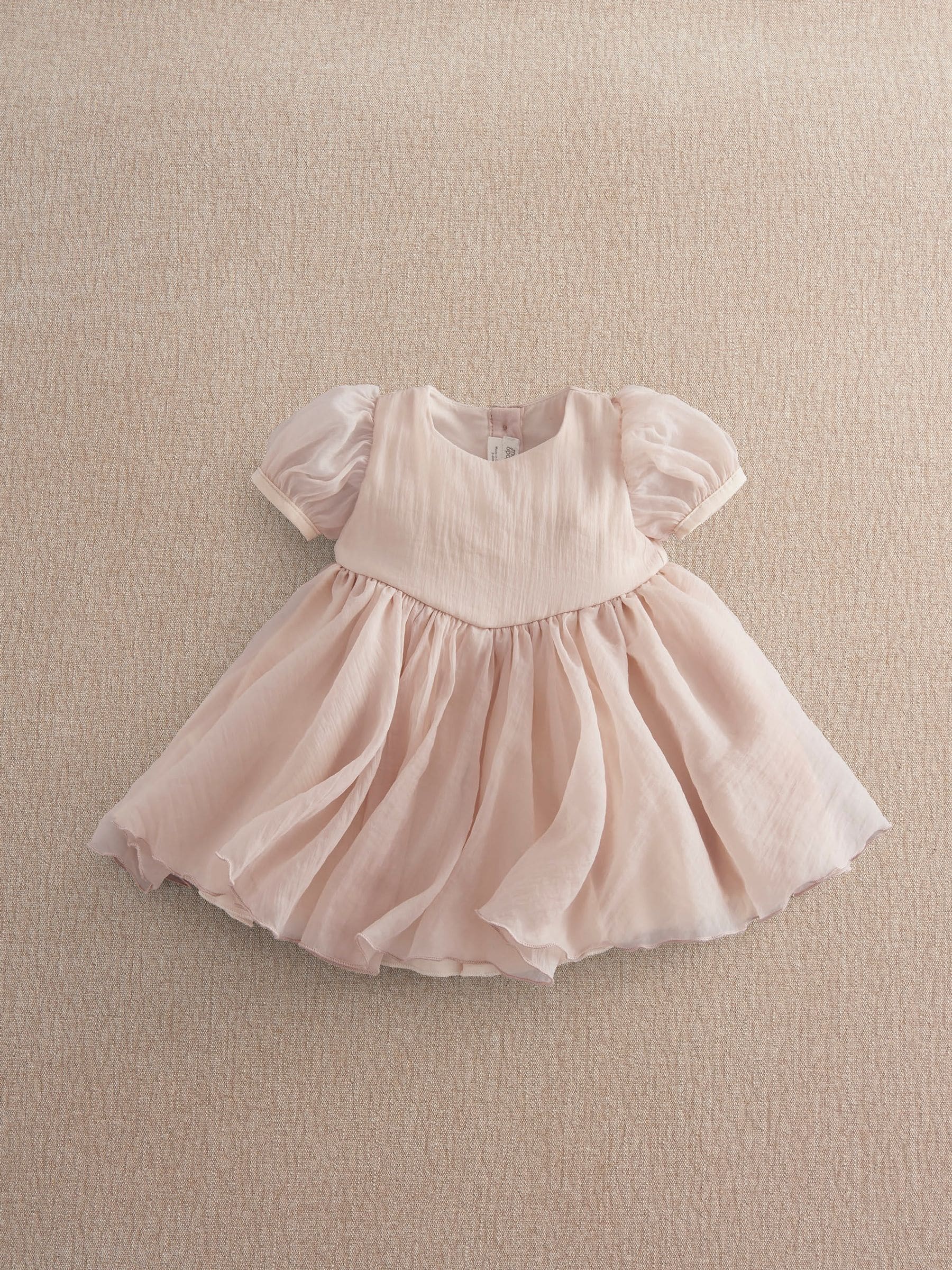 Mamas & Papas - Girls - Bubble Sleeve Dress - 6-9 Months - Pink - Image 3