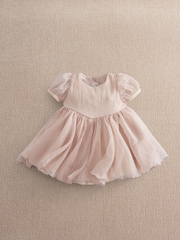 Mamas & Papas Pink Bubble Sleeve Dress - Image 1 of 4