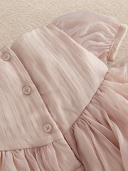 Mamas & Papas Pink Bubble Sleeve Dress - Image 3 of 4