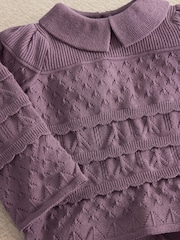 Mamas & Papas Pull en maille patchwork &ampwork Ensemble leggings côtelés avec bordures festonnées - Image 2 de 3