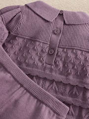 Mamas & Papas Pull en maille patchwork &ampwork Ensemble leggings côtelés avec bordures festonnées - Image 3 de 3