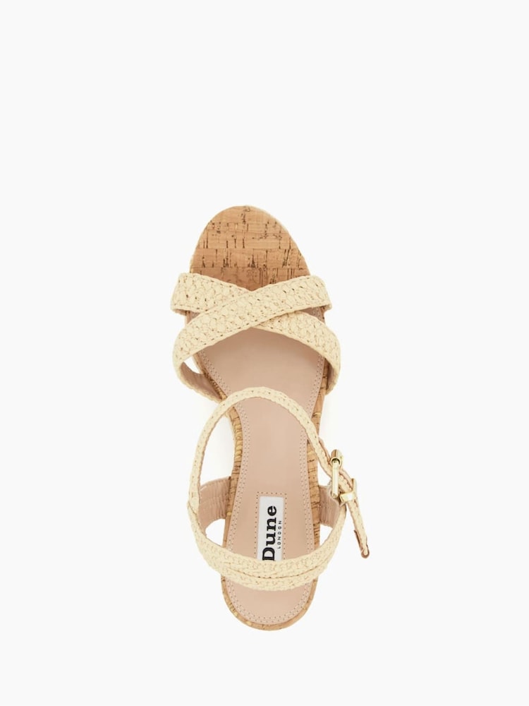 Natur Chrome - Dune London Kelisa Sandalen mit geflochtenem Obermaterial und hohem Keilabsatz - Bild 5 von 5 Natur Chrome - Dune London Kelisa Sandalen mit geflochtenem Obermaterial und hohem Keilabsatz - Bild 5 von 5