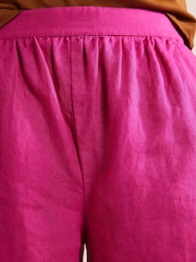 Boden Pink Pull-On Linen Shorts - Image 4 of 6