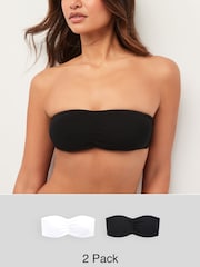 Cotton Rich Bandeau Ultimate Comfort Bras 2 Pack - Image 1 of 12