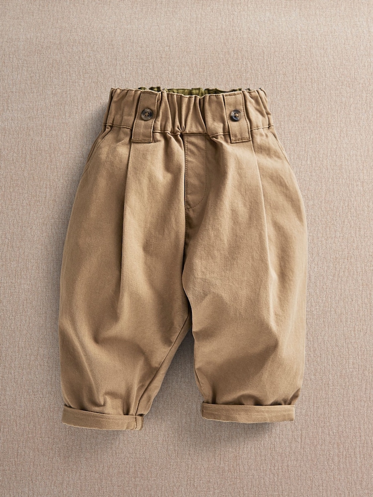 Mamas & Papas Brown Relaxed Fit Tan Trousers - Image 1 of 4