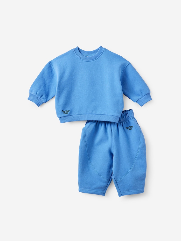 أزرق فاتح - Cotton On Baby Sweater & Joggers Set - صورة 1 من 3