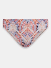 Mint Velvet Cream/Coral Pink Ruched Side Bikini Briefs - Image 1 of 5