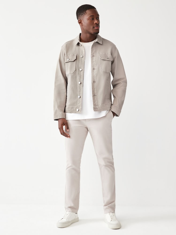 Neutral Denim Trucker Jacket - Image 2 of 7