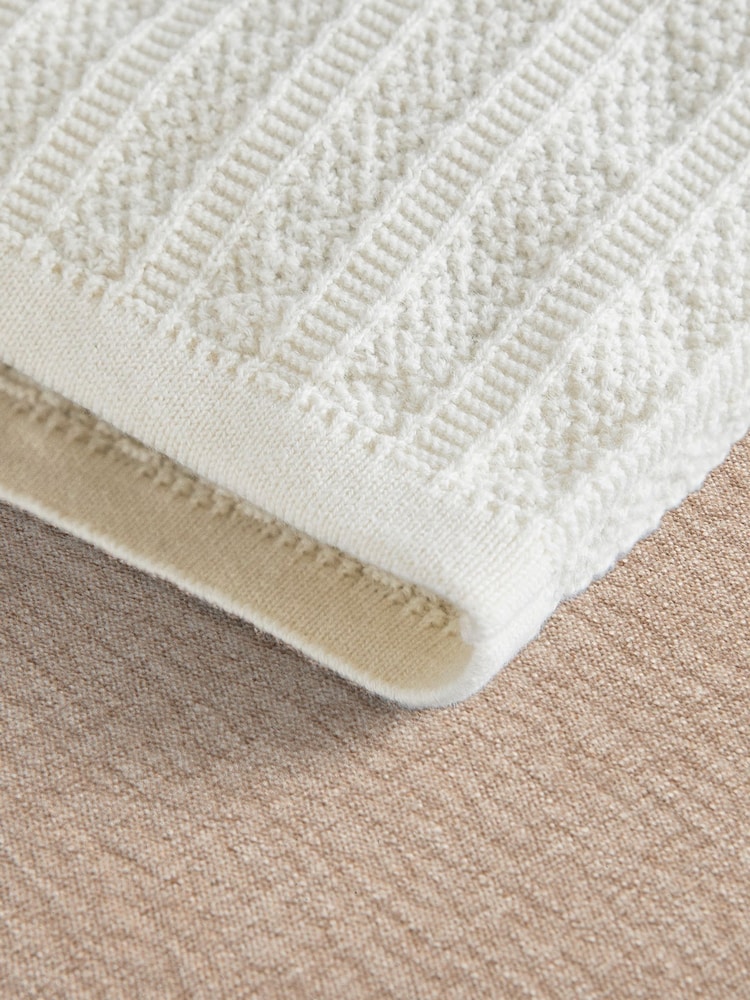 Mamas & Papas Cream Textured Knit Polo Shirt - Image 3 of 3 Mamas & Papas Cream Textured Knit Polo Shirt - Image 3 of 3
