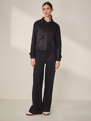 Navy Blue Premium Twill Boxy Jacket - Image 2 of 10