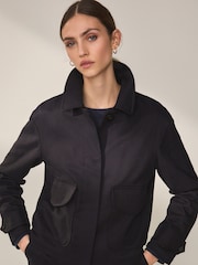 Navy Blue Premium Twill Boxy Jacket - Image 3 of 10