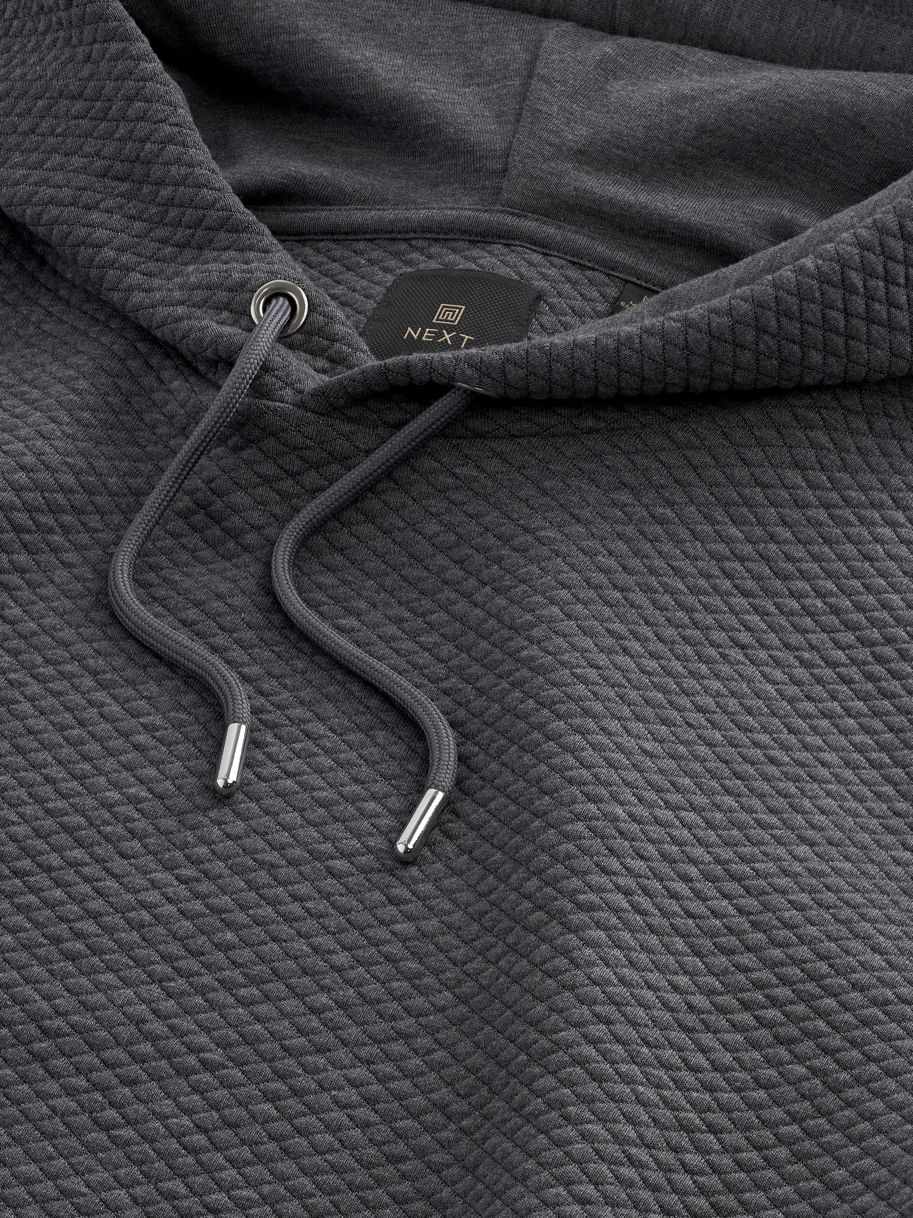 Buy Slate Grey Hooded Premium Textured Overhead Hoodie from Next Luxembourg