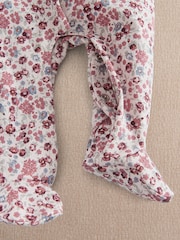 Mamas & Papas Pink Ditsy Floral Print Frill Sleepsuit - Image 3 of 3