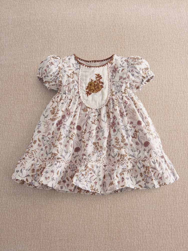 Vestido floral de dobby da Mamas & Papas - Imagem 1 de 3