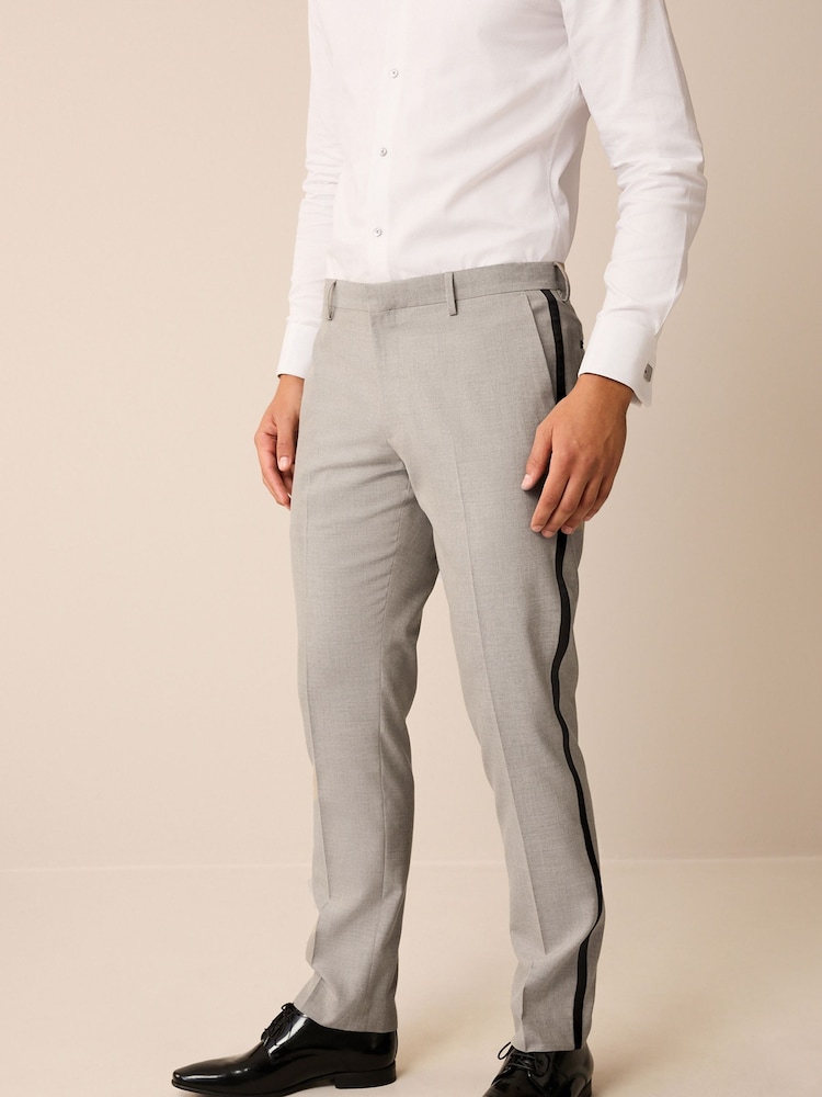 Stone Natural Slim Tuxedo Suit Trousers - Image 1 of 10 Stone Natural Slim Tuxedo Suit Trousers - Image 1 of 10