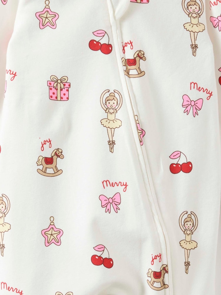 Cotton On White Ballerina Growie Long Sleeve Zip Christmas Romper - Image 2 of 3 Cotton On White Ballerina Growie Long Sleeve Zip Christmas Romper - Image 2 of 3