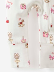 Cotton On White Ballerina Growie Long Sleeve Zip Christmas Romper - Image 3 of 3