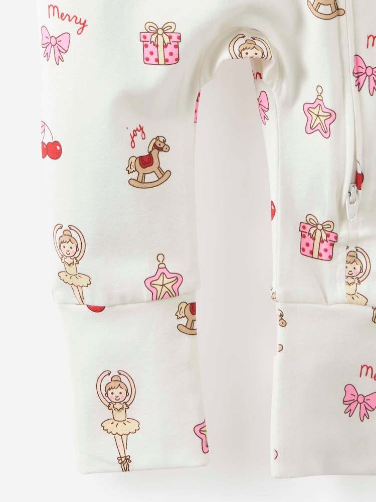 Cotton On White Ballerina Growie Long Sleeve Zip Christmas Romper - Image 3 of 3 Cotton On White Ballerina Growie Long Sleeve Zip Christmas Romper - Image 3 of 3