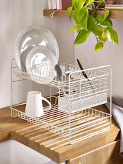 Cream 2 Tier Dish Drainer and Cutlery Holder - Image 1 of 3