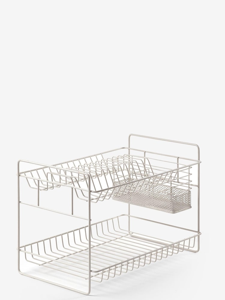 Cream 2 Tier Dish Drainer and Cutlery Holder - Image 3 of 3