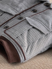 Mamas & Papas Grey Houndstooth Bomber Jacket - Image 2 of 3