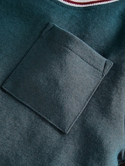 Mamas & Papas Green Rib Collar T-Shirt - Image 3 of 3