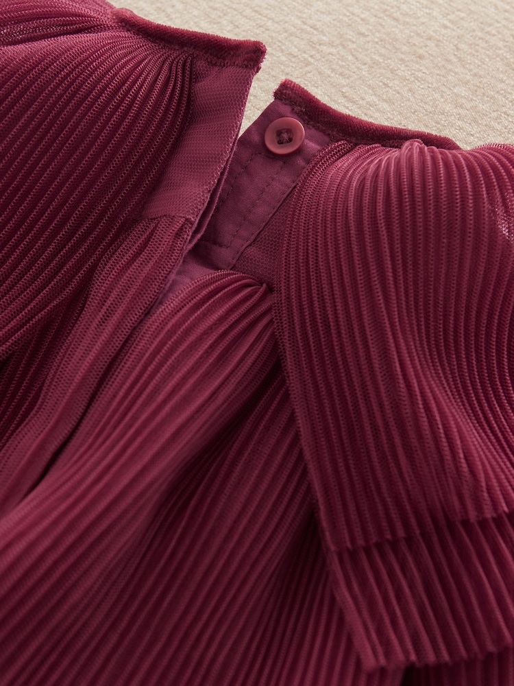 Mamas & Papas Red Pleated Cape Dress - Image 4 of 4 Mamas & Papas Red Pleated Cape Dress - Image 4 of 4