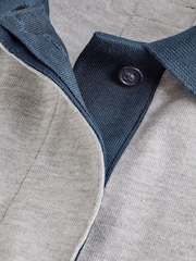 Grey Button Down Rugby 100% Cotton Polo Shirt - Image 8 of 9
