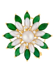 Jon Richards Gold Pearl Floral Brooch Gift Boxed - Image 2 of 3