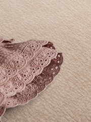 Mamas & Papas Pink Floral Embroidered Romper With Frill Sleeves - Image 3 of 3