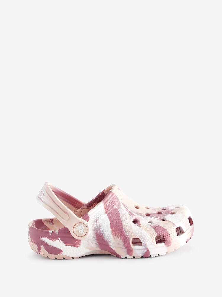 Crocs Pink Classic Kids Marbled Clogs - Image 1 of 8