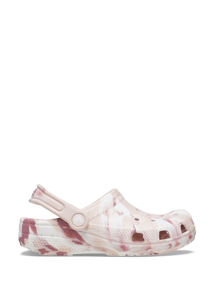 Crocs Pink Classic Kids Marbled Clogs - Image 2 of 8
