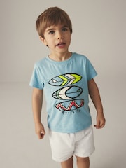 Mineral Blue 100% Cotton Short Sleeve Character T-Shirt (3mths-7yrs) - Image 1 of 6