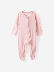 Cotton On Pink Littlie Long Sleeve Zip Sleepsuit - Image 1 of 3