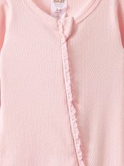 Cotton On Pink Littlie Long Sleeve Zip Sleepsuit - Image 2 of 3
