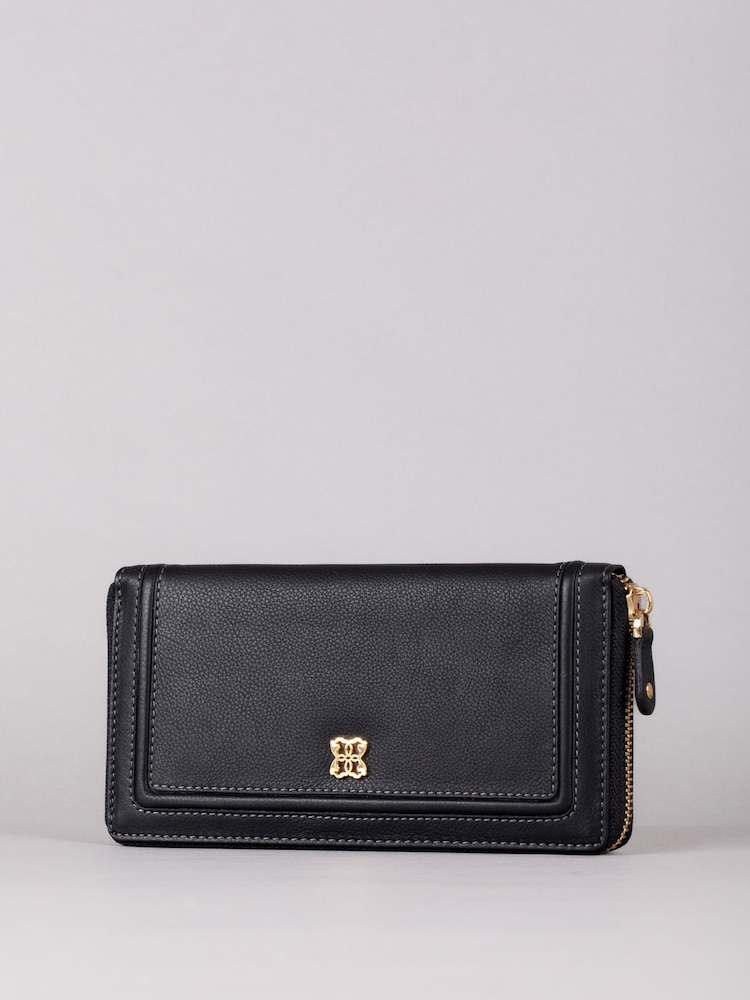 Lakeland Leather Black Large Icon Leather Zip Purse - Image 1 of 5