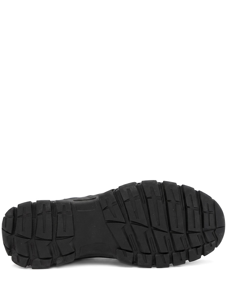 Pavers Black Wide Fit Leather Lace Up Rugged Boots - Image 6 of 6