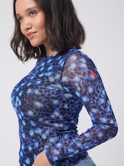 SCAMP & DUDE Dark Blue Paradise Mesh Top - Image 5 of 5