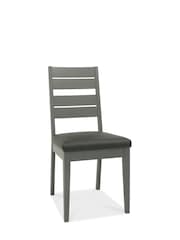 Bentley Designs Set of 2 Grey Oakham Faux Leather Dining Chairs - Image 2 of 4