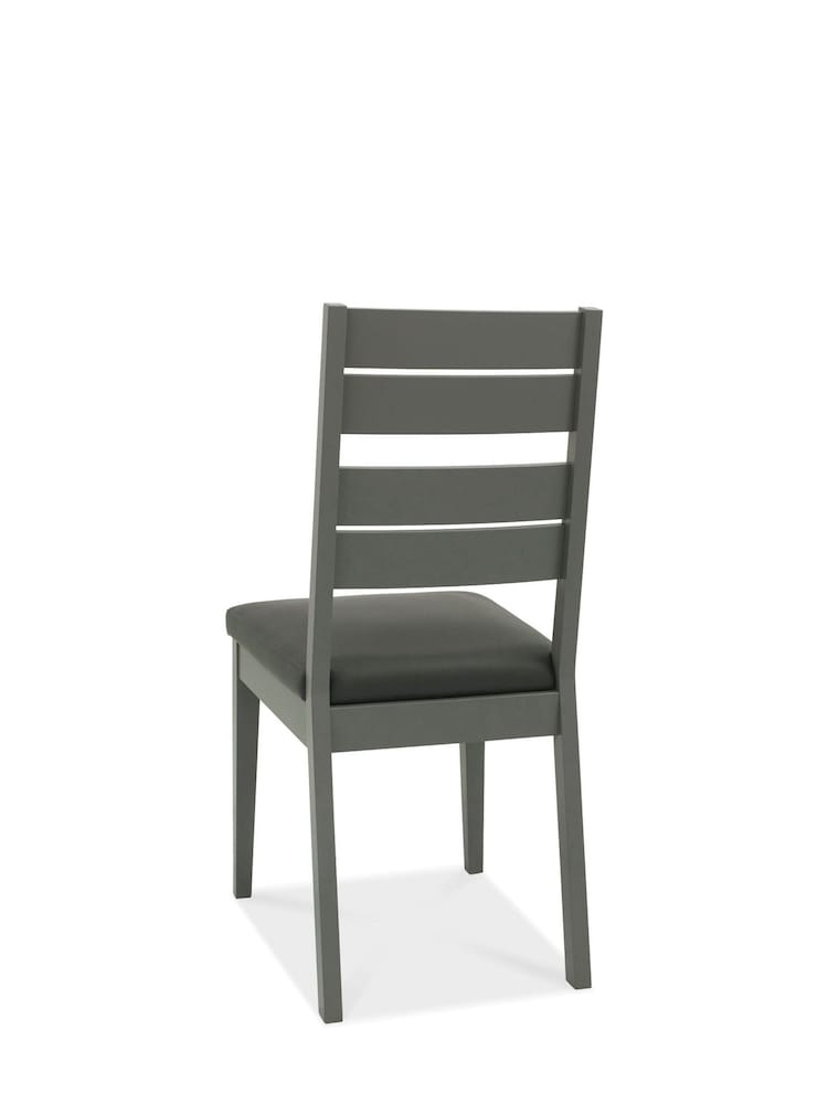 Bentley Designs Set of 2 Grey Oakham Faux Leather Dining Chairs - Image 4 of 4