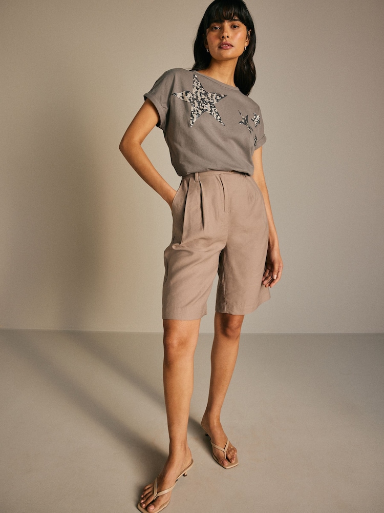 Gris - Camiseta de algodón 100 % con estrellas de lentejuelas brillantes - Imagen 2 de 6 Gris - Camiseta de algodón 100 % con estrellas de lentejuelas brillantes - Imagen 2 de 6