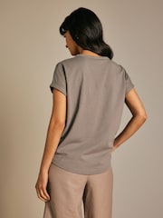 Grey 100% Cotton Sparkle Sequin Star T-Shirt - Image 3 of 6